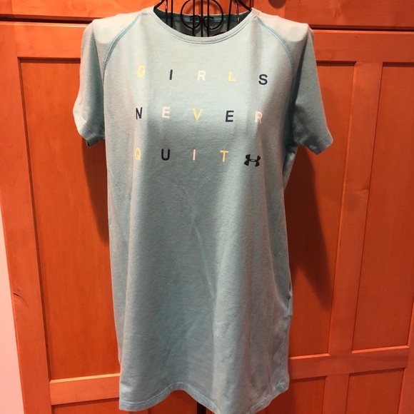 Under Armour Other - Under Armour Girls Never Quit heat gear light blue Top Youth XL
